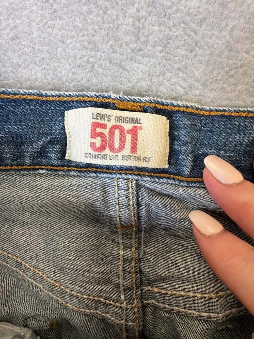 Levi's 501 Original Straight Leg Button Fly Blue Denim Jeans